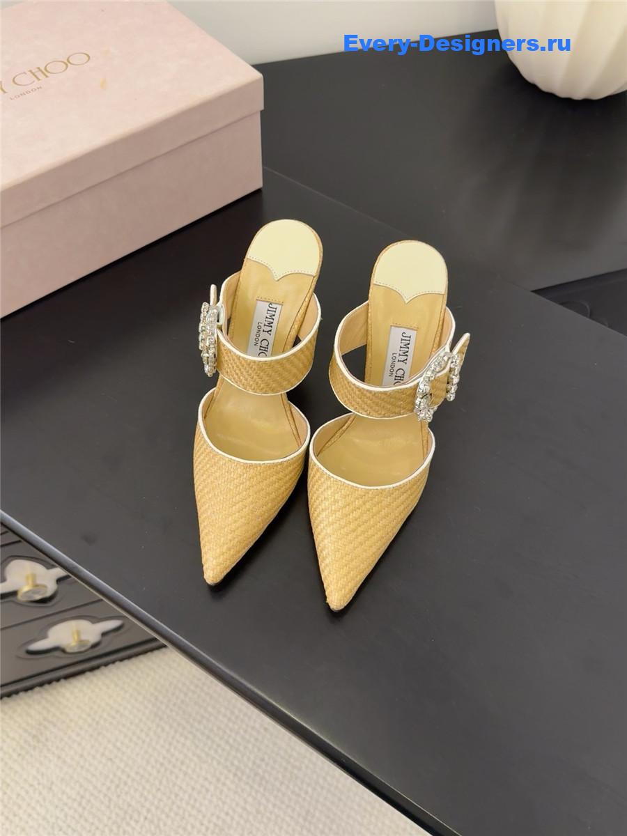 J1m*y Ch00 crystal sheepskin pumps