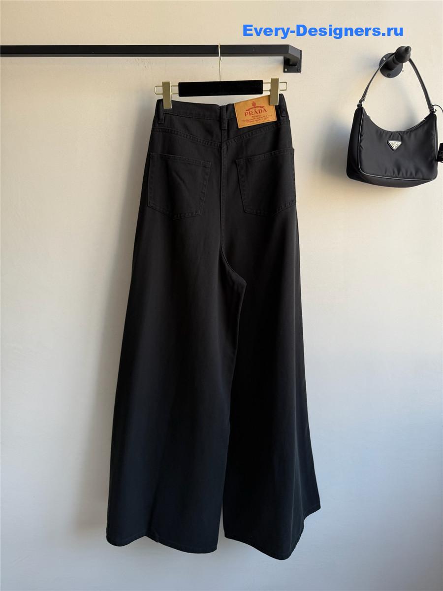 Pra*a black wide-leg jeans
