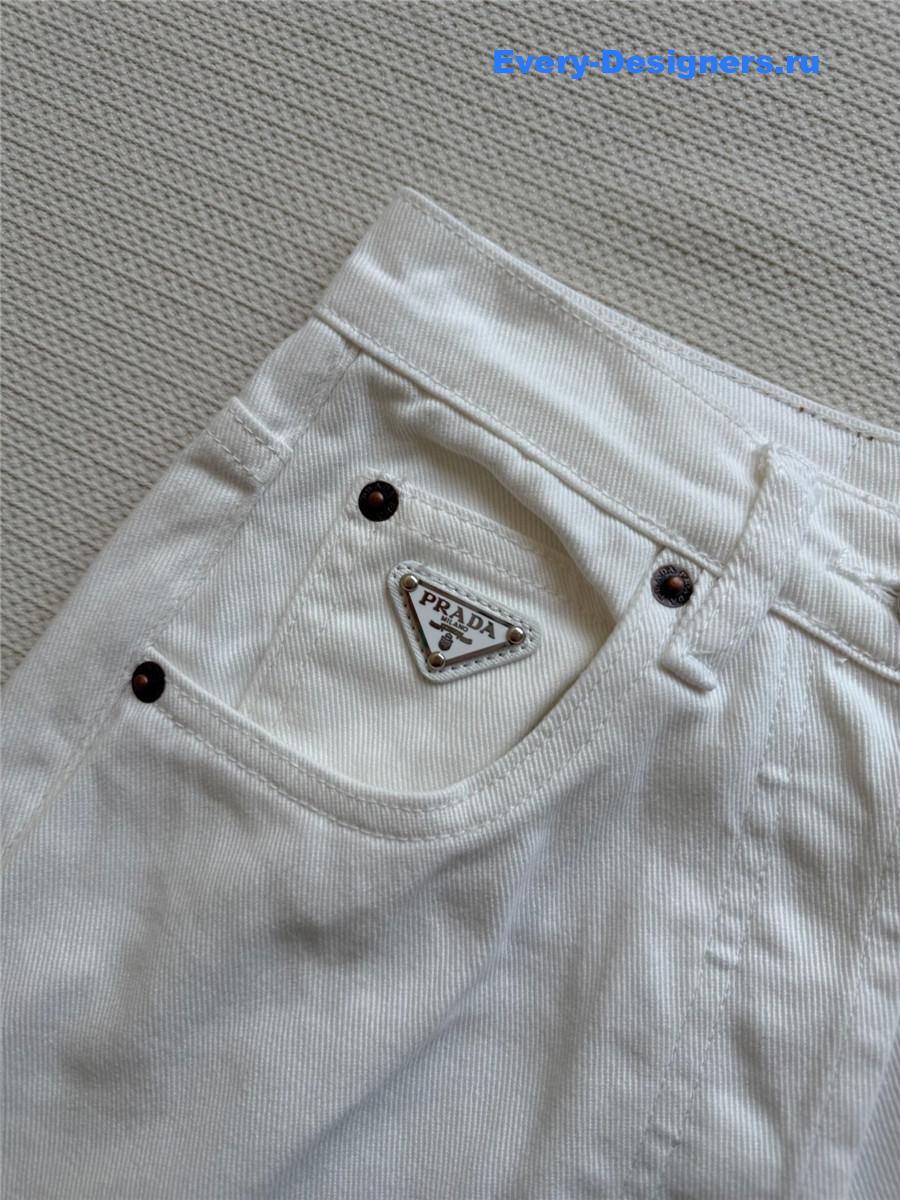 Pra*a white wide-leg jeans
