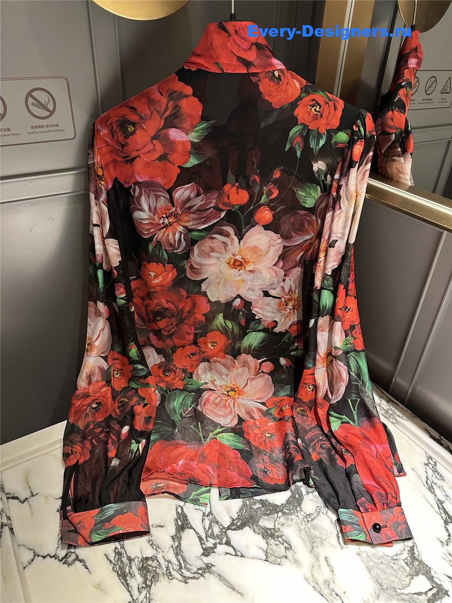 Dolce & Gabbana Floral Silk Blouse