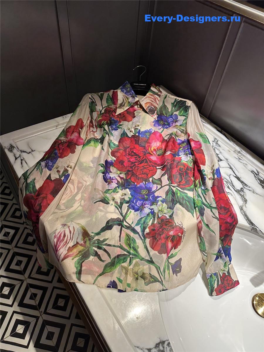 Dolce&Gabbana Floral Chiffon Shirt