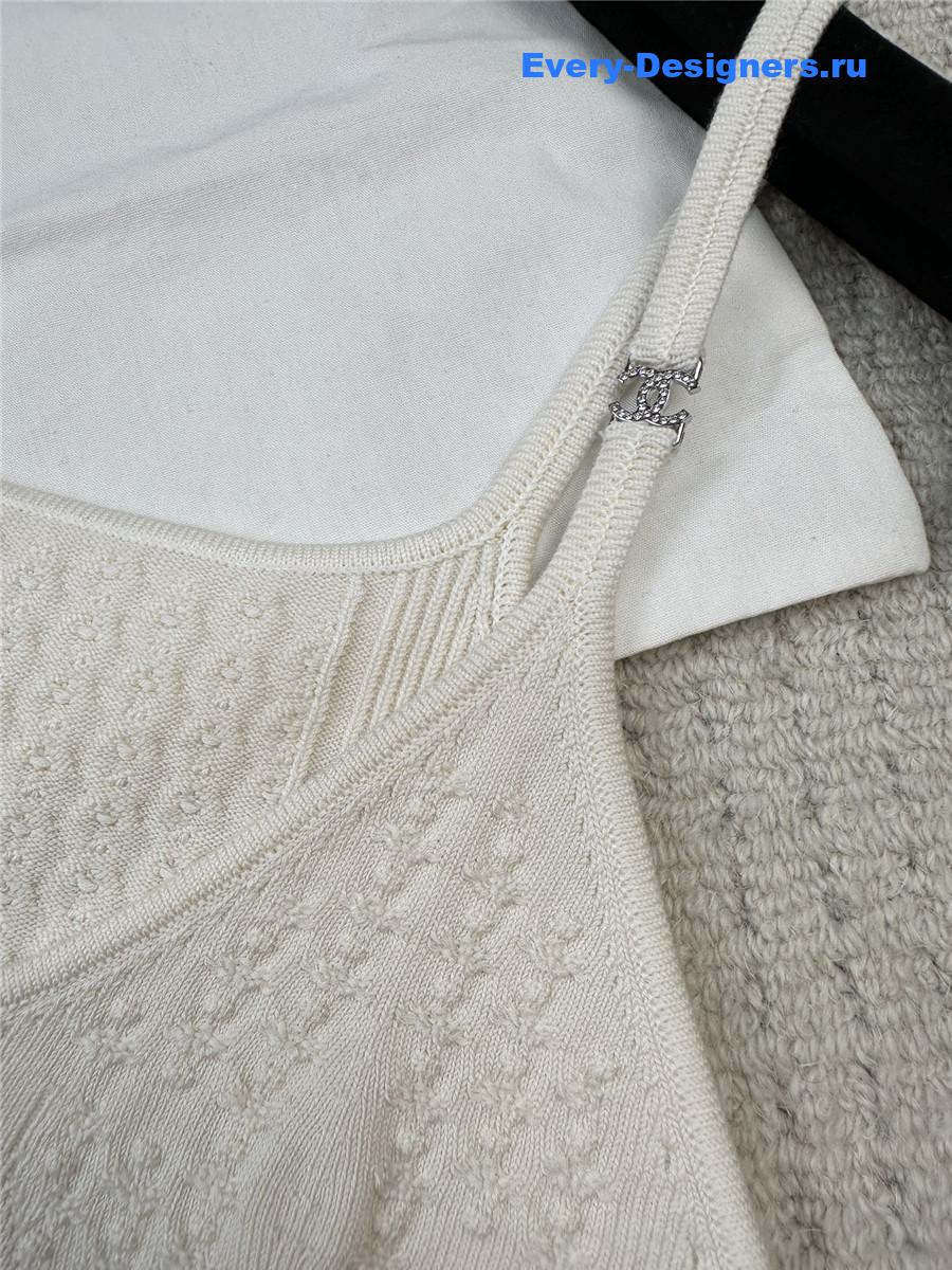 Ch**el white crop sweater tank