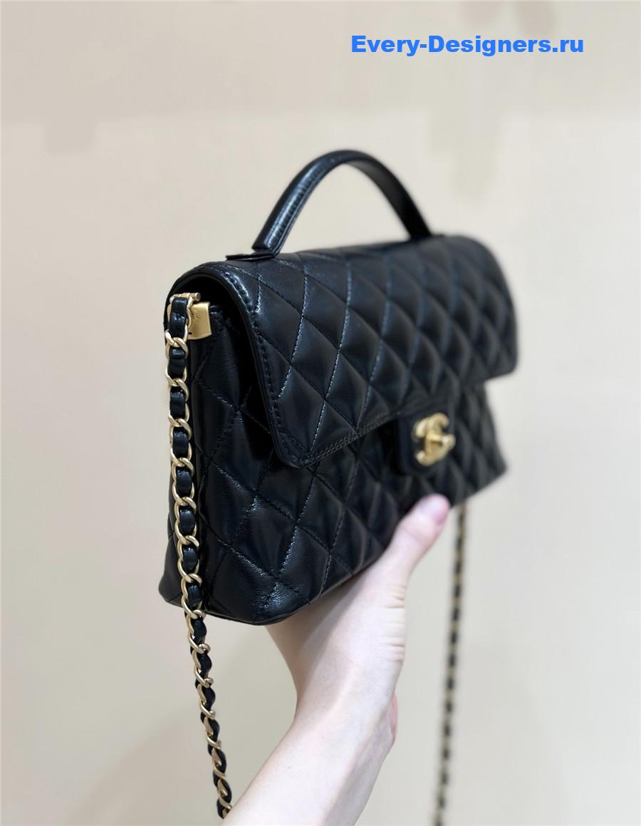 Ch**el black lambskin box bag