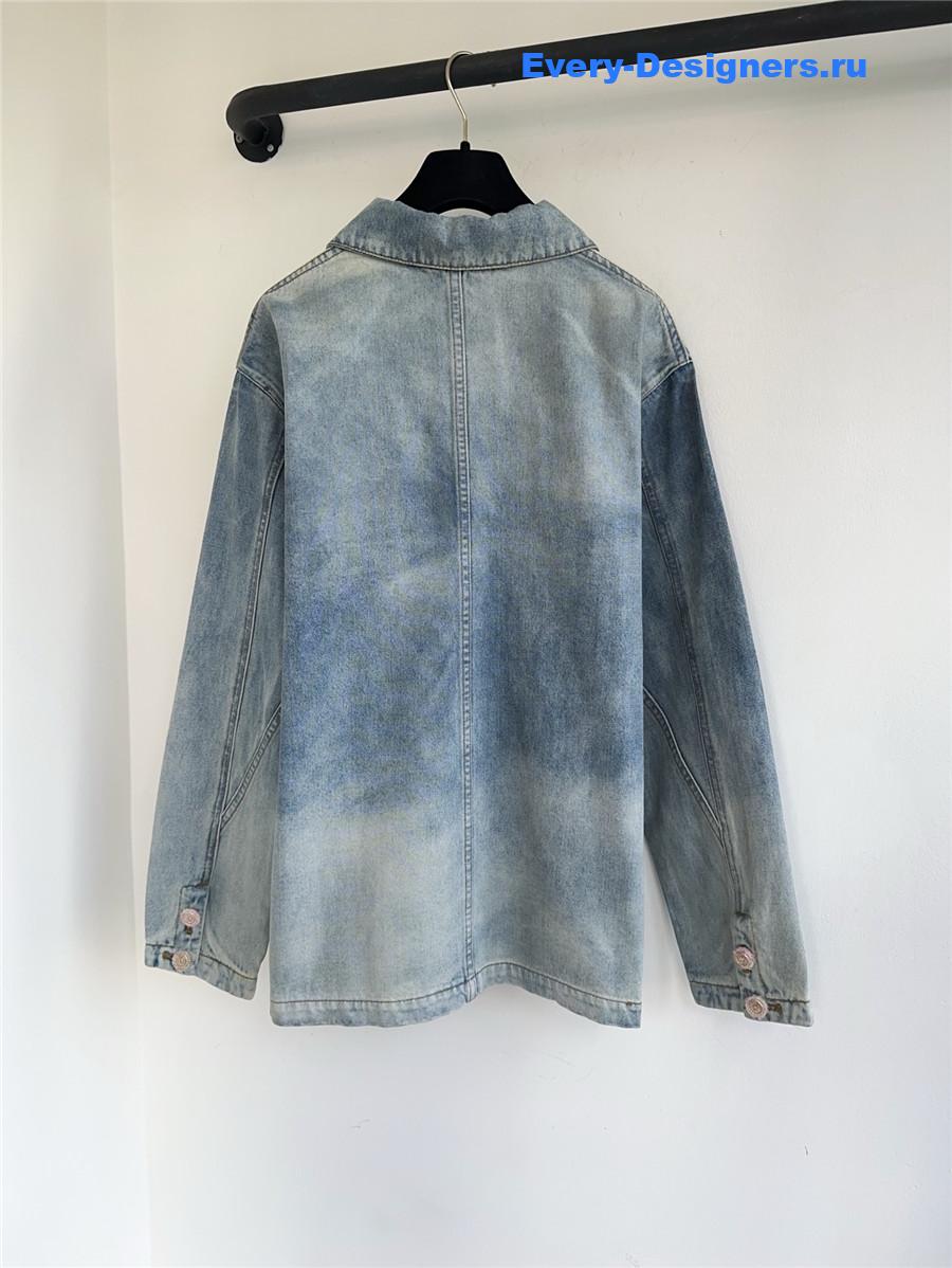 Ch**el blue gradient denim jacket