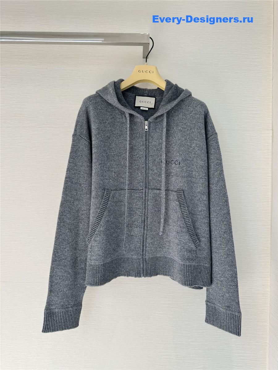 Gvc*1 logo zip-up sweatshirt in grey