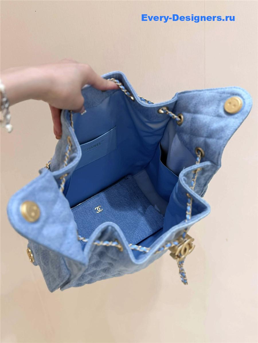 Ch**el blue washed denim handbag