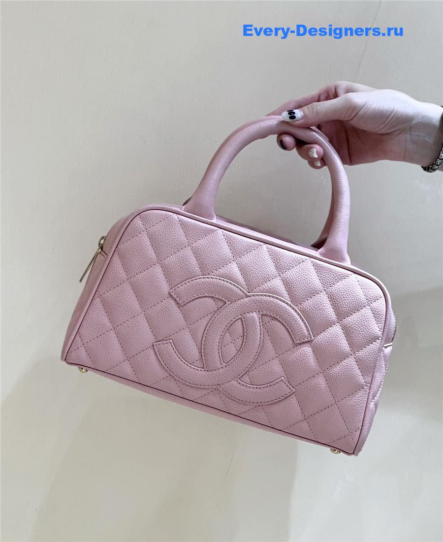 Ch**el pink caviar bowler bag