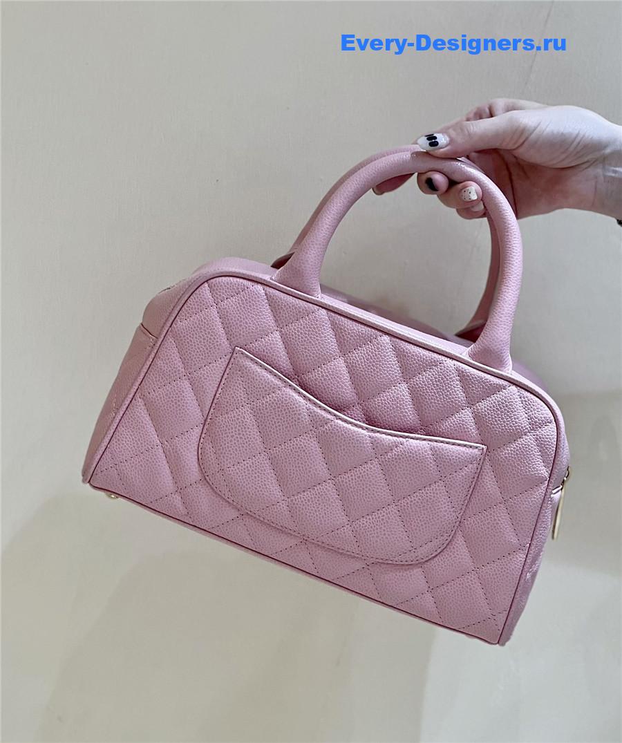 Ch**el pink caviar bowler bag
