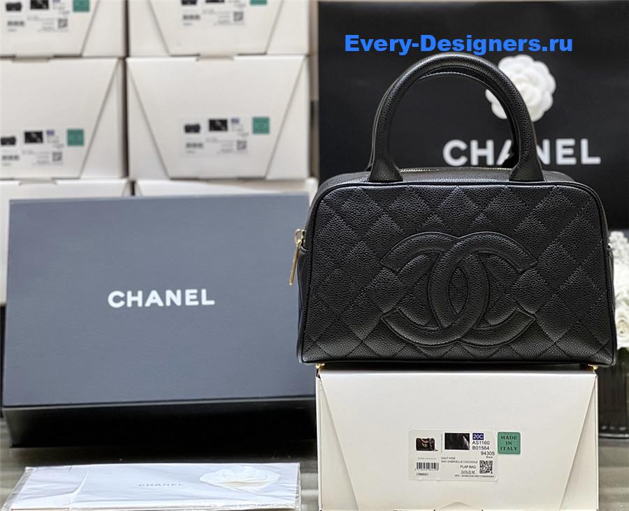 Ch**el black caviar bowler bag