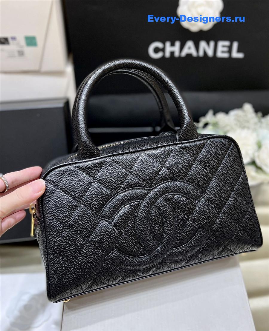 Ch**el black caviar bowler bag