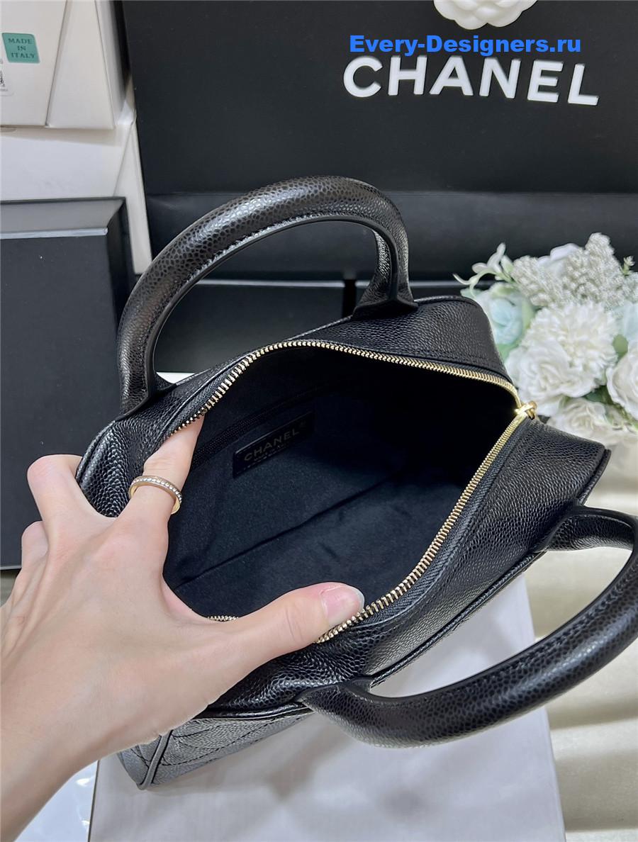 Ch**el black caviar bowler bag