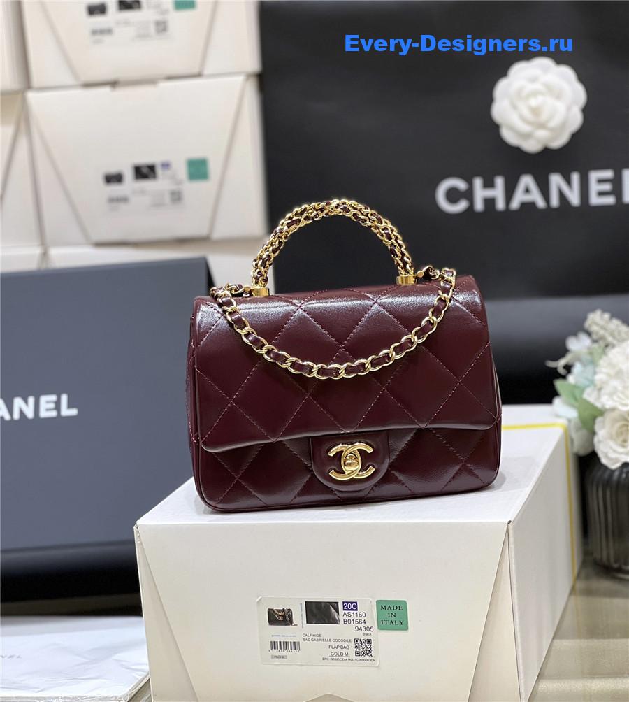 Ch**el burgundy mini flap bag