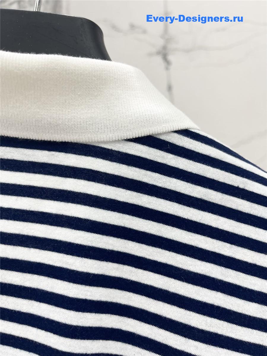 Pra*a blue striped polo shirt