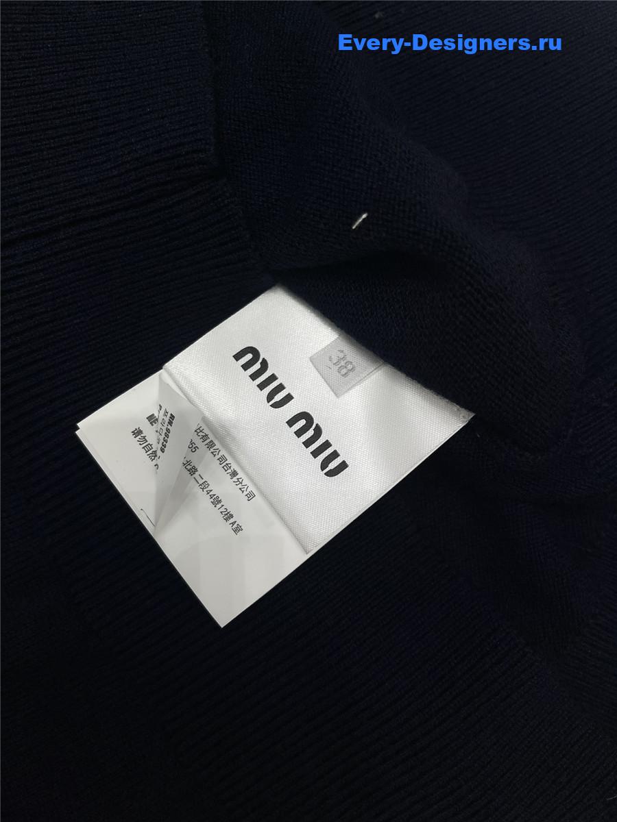 Miu Miu Short Sleeve Polo Top in Blue