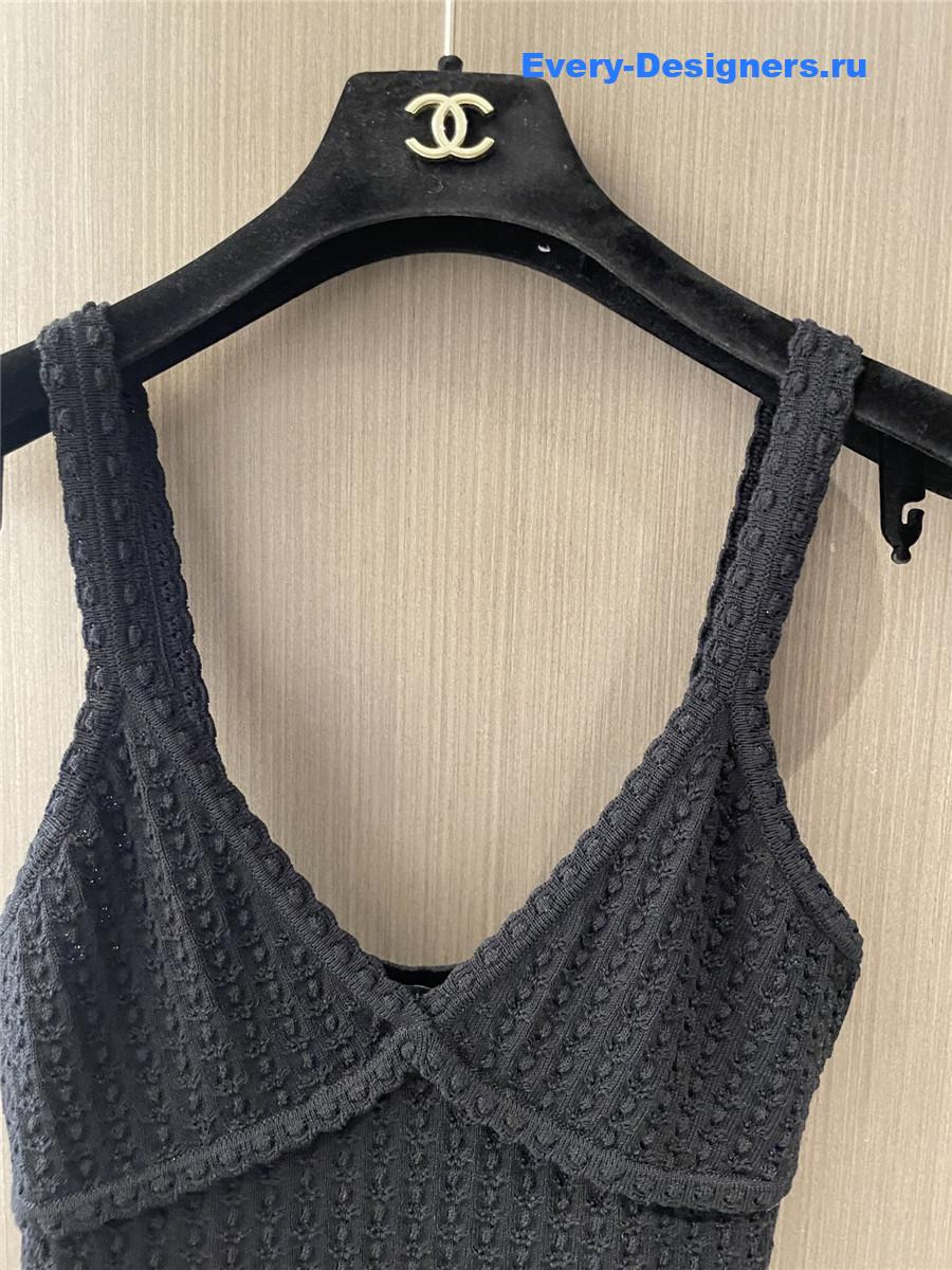 Ch**el black crochet tank top
