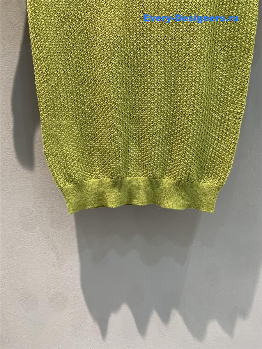 Miu Miu Green Cashmere Knit Top
