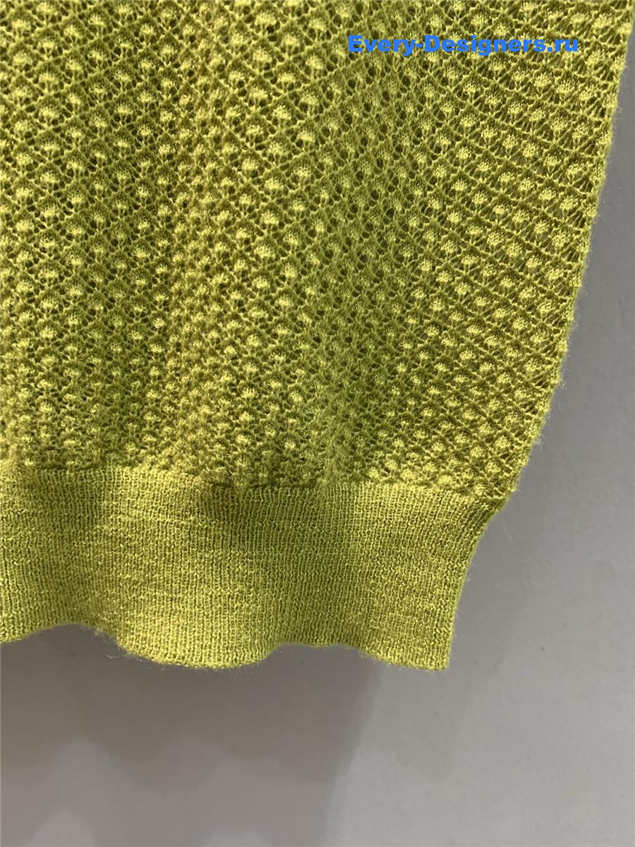 Miu Miu Green Cashmere Knit Top