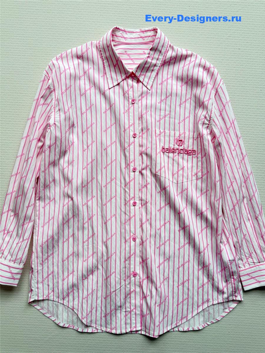 Ba1en*iaga pink white shirt