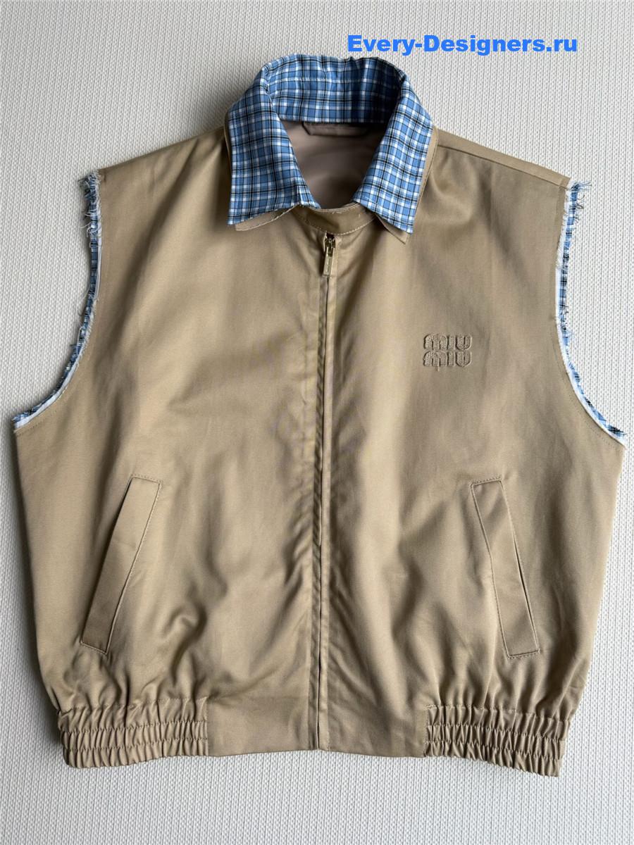 Miu Miu Wool Short Vest Brown
