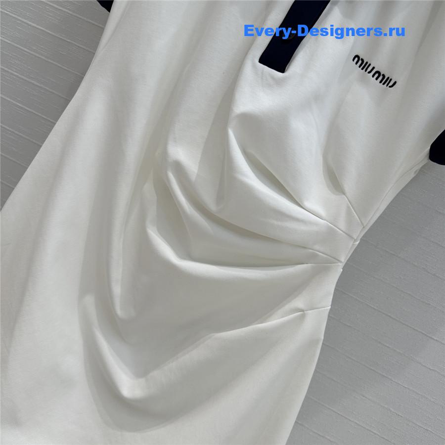 Miu Miu Mini Polo Dress in White