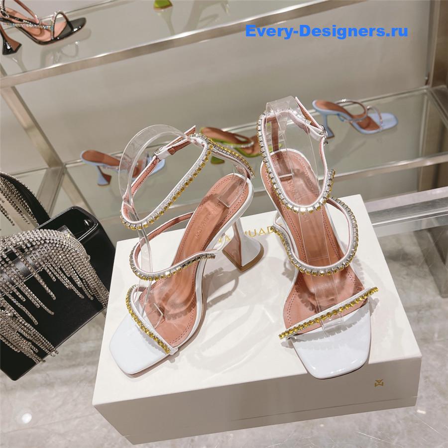 Amina Muaddi Gilda Sandals In White