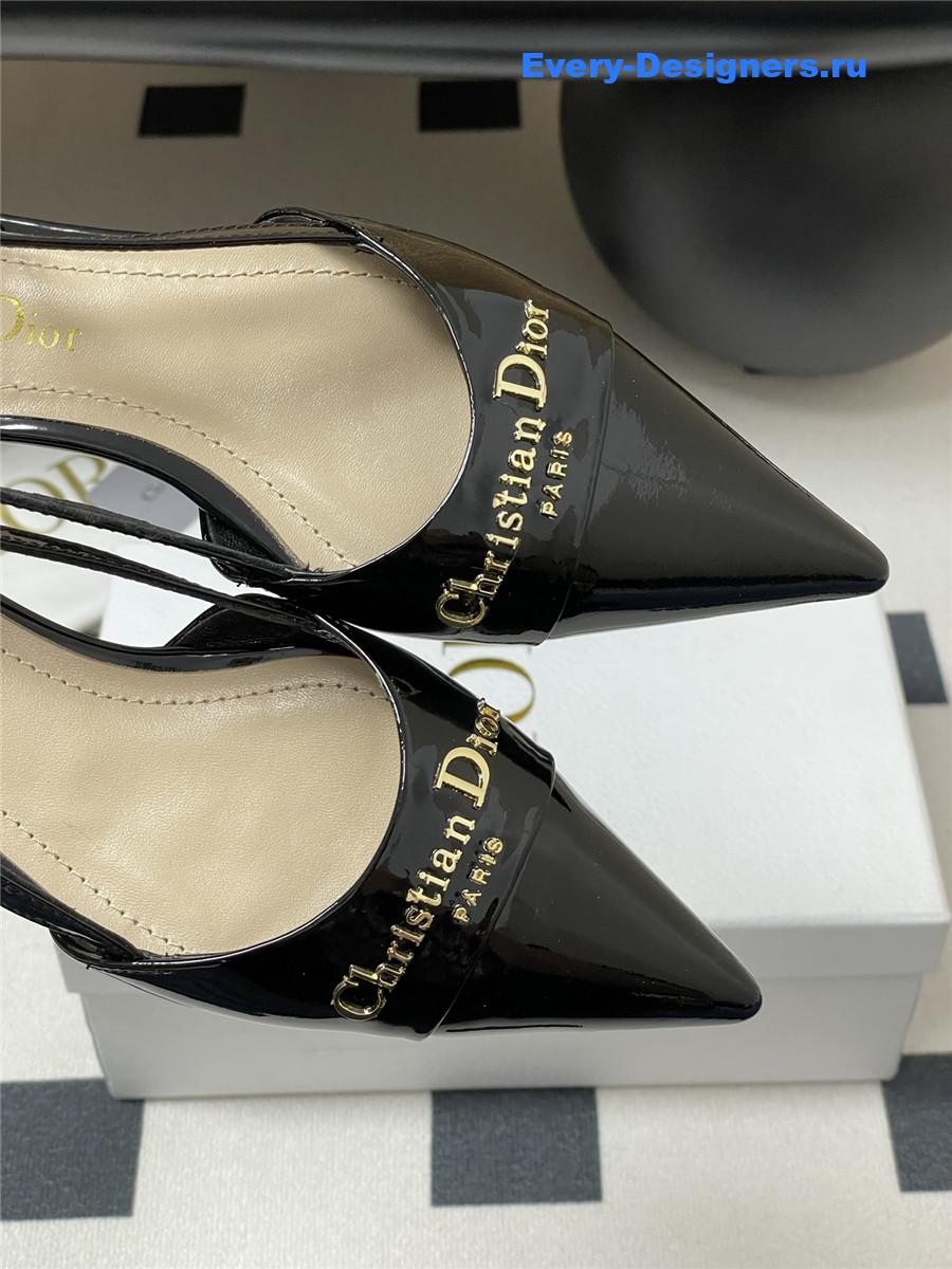 D10r black slingback flats
