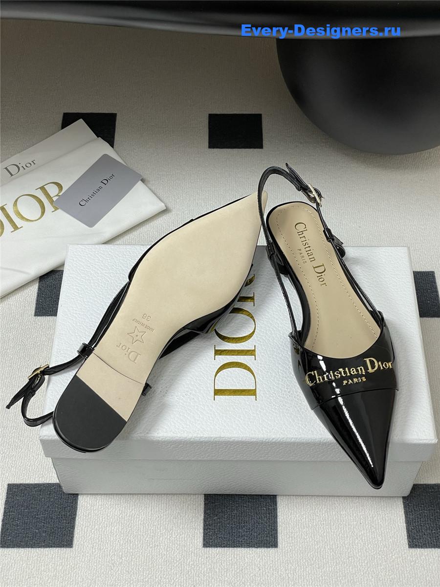 D10r black slingback flats