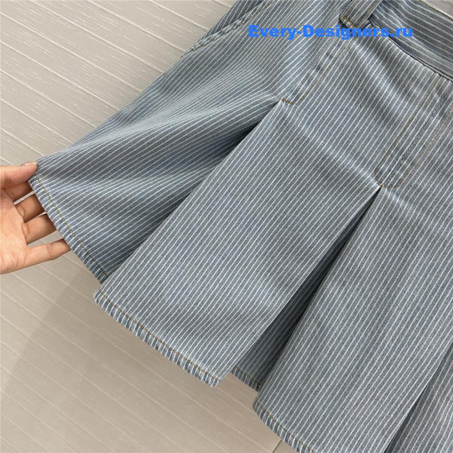 Miu Miu Light Blue Denim Skirt