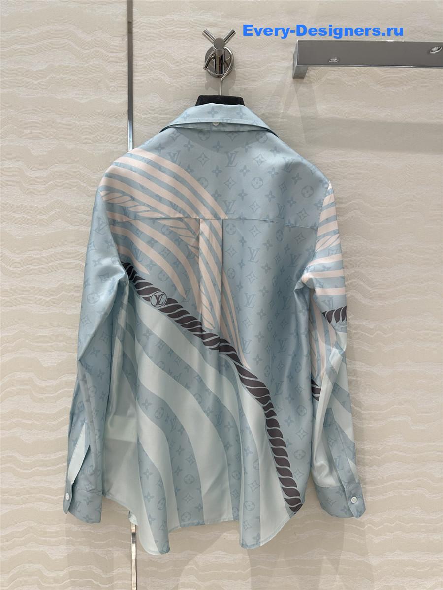 l0vis Vvtt0n lv wave print silk shirt