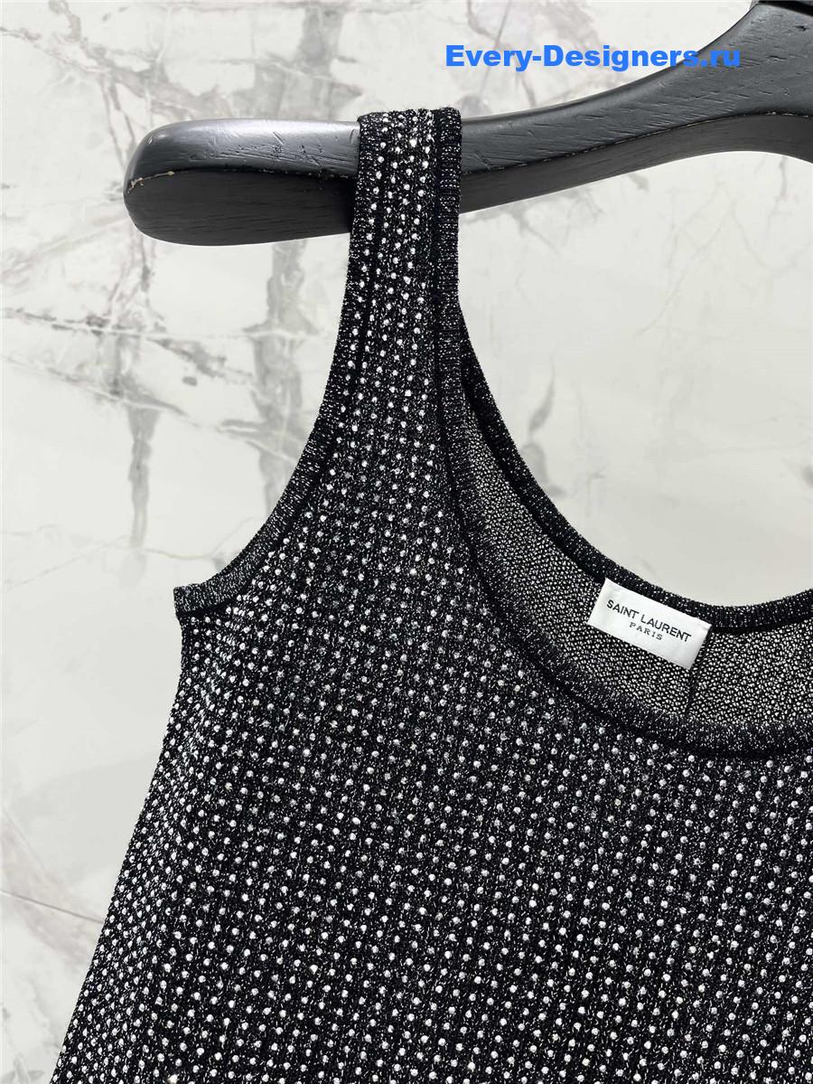 Sa1nt Lau*nt sequined silk knit vest