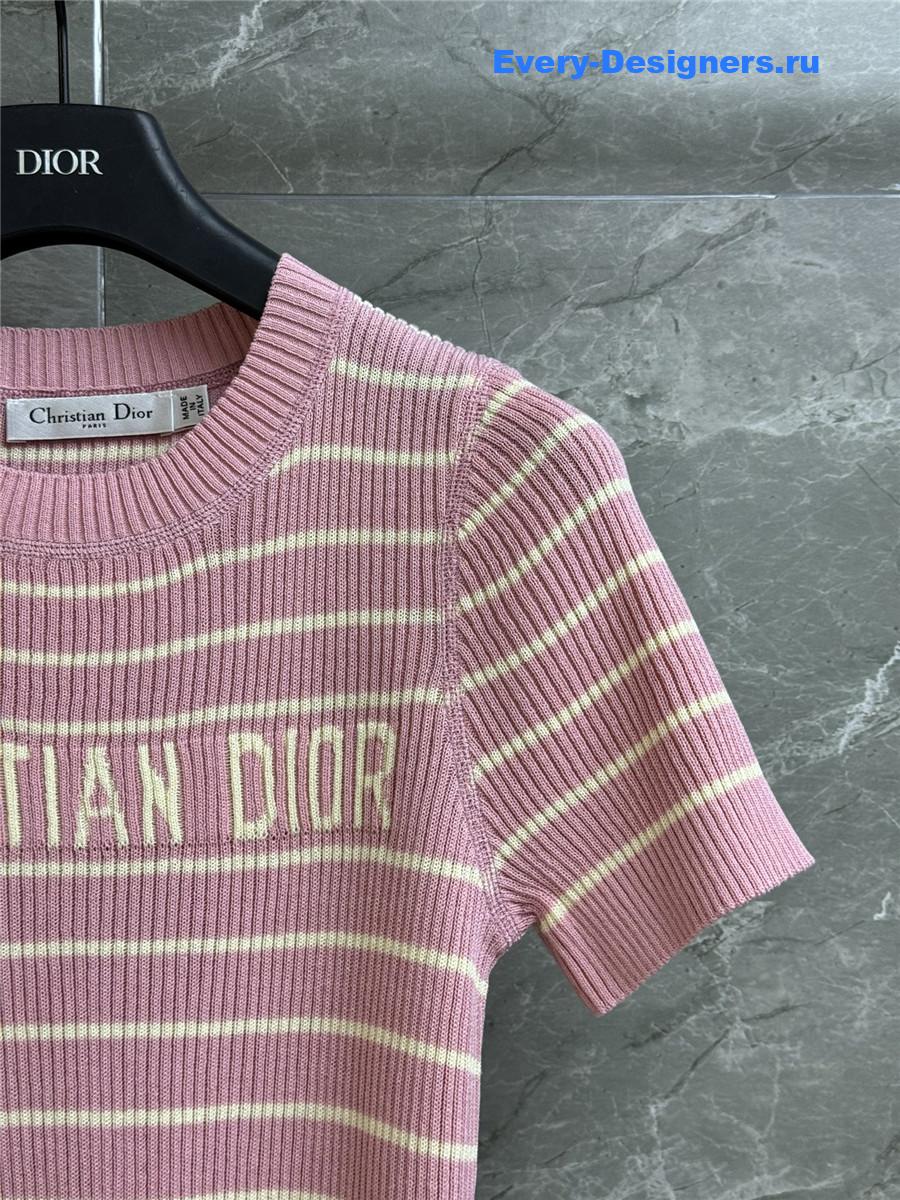 D10r pink striped knit top