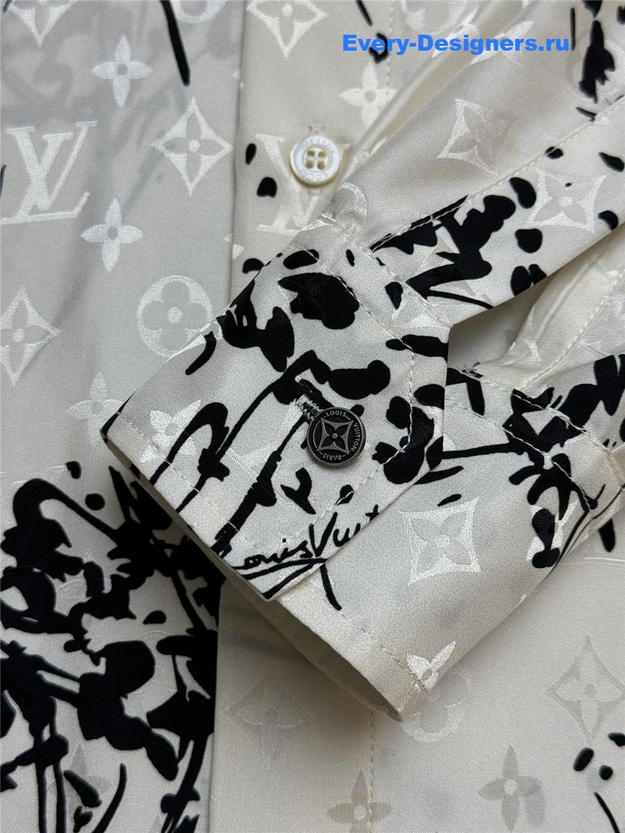 l0vis Vvtt0n monogram tree silk shirt