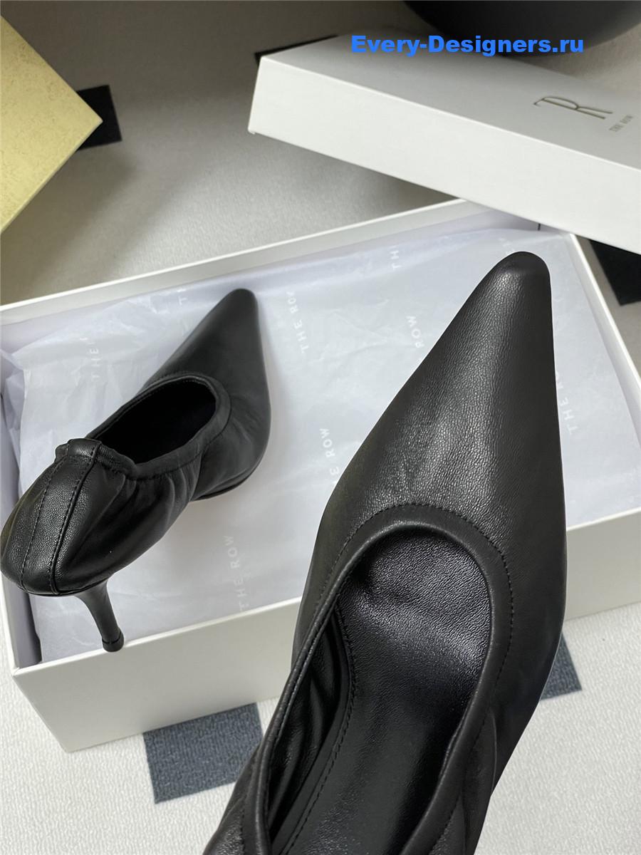 The R0w liisa black leather pumps