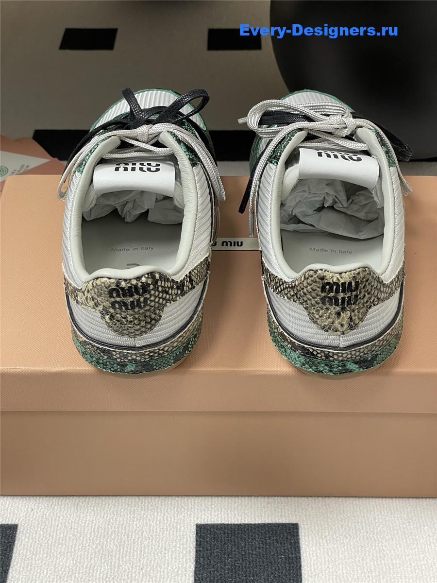 Miu Miu Green Snakeskin Sneakers