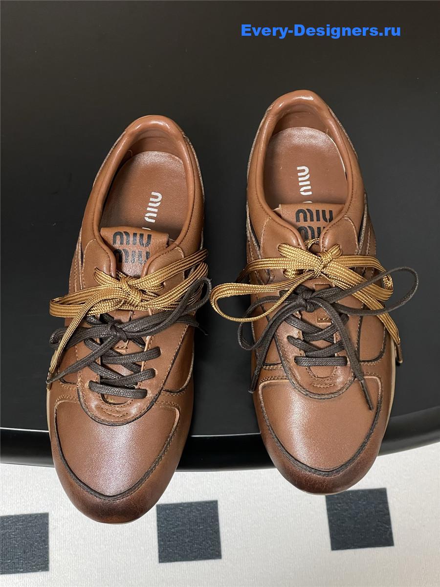 Miu Miu Brown Mary Jane Sneakers