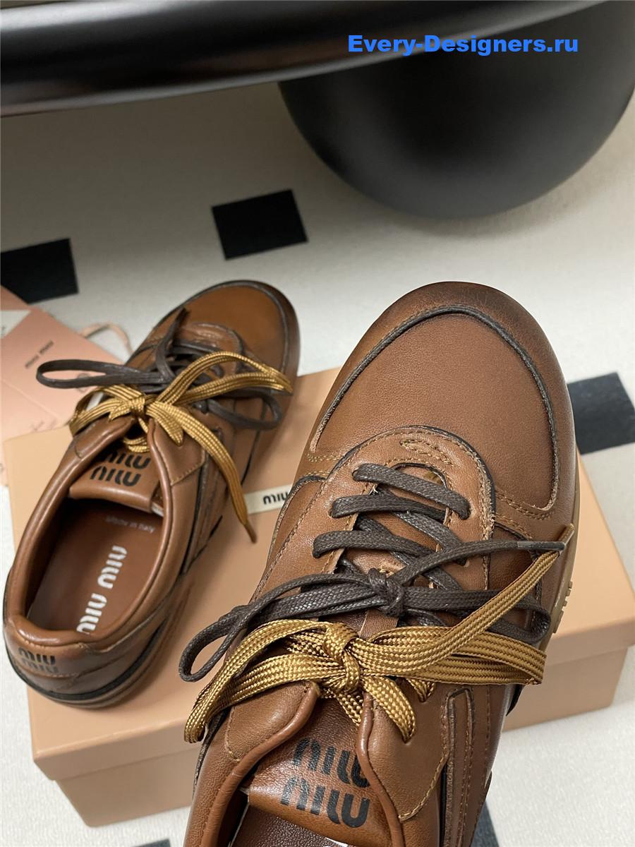 Miu Miu Brown Mary Jane Sneakers