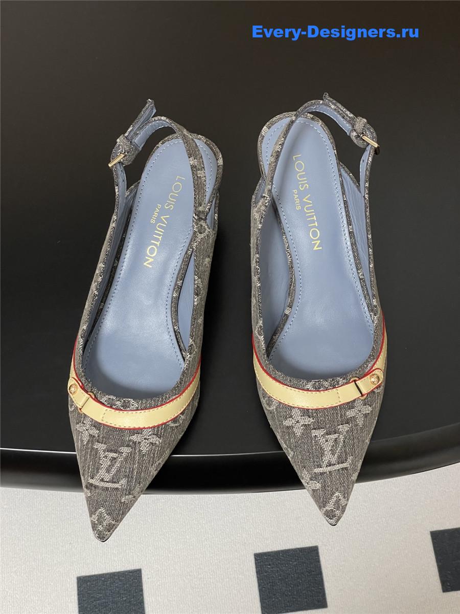 l0vis Vvtt0n grey denim slingbacks