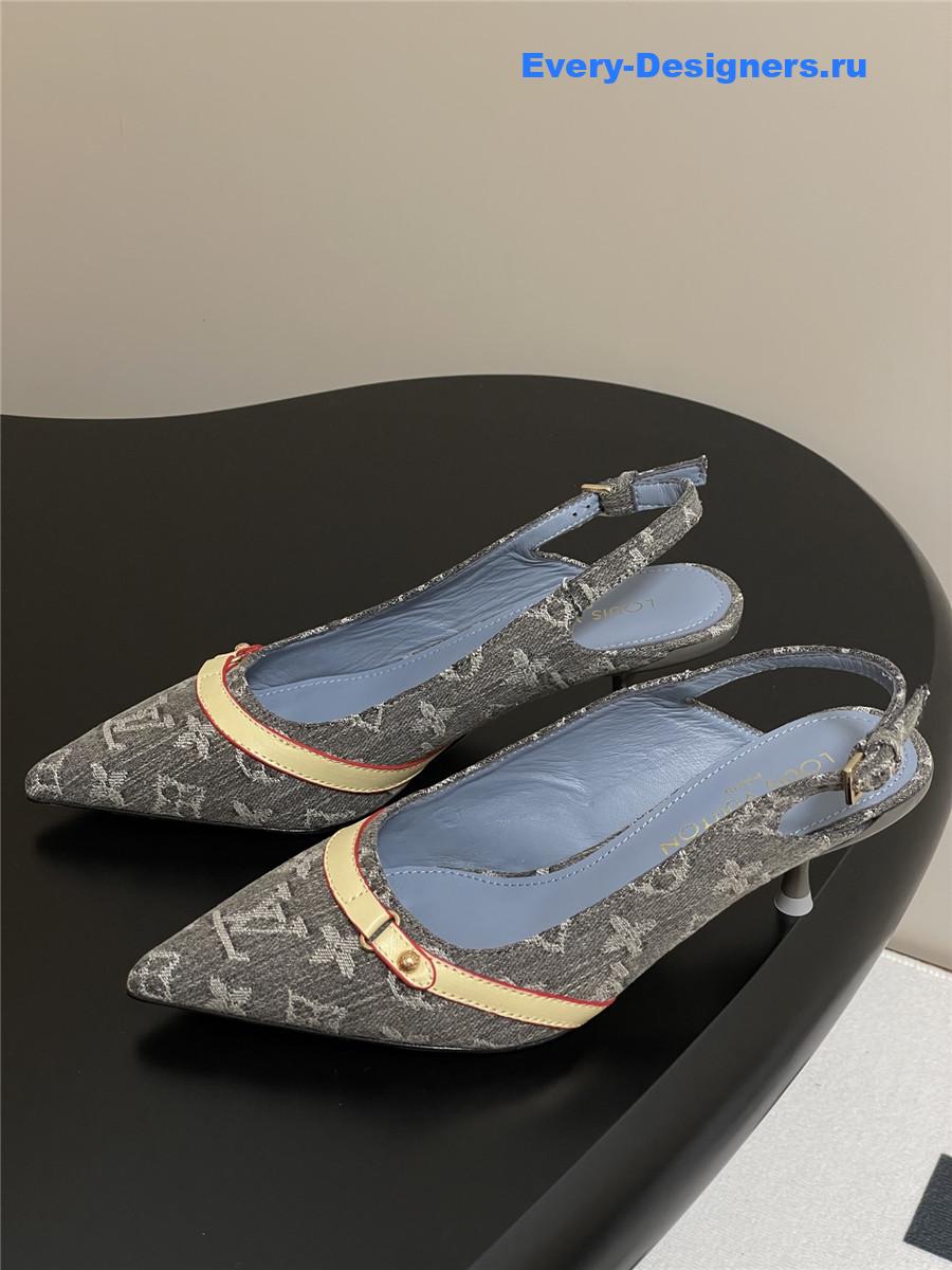 l0vis Vvtt0n grey denim slingbacks