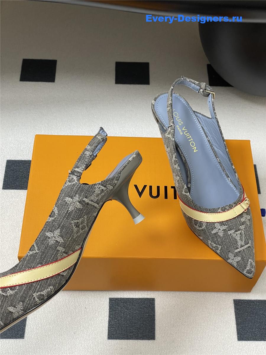 l0vis Vvtt0n grey denim slingbacks