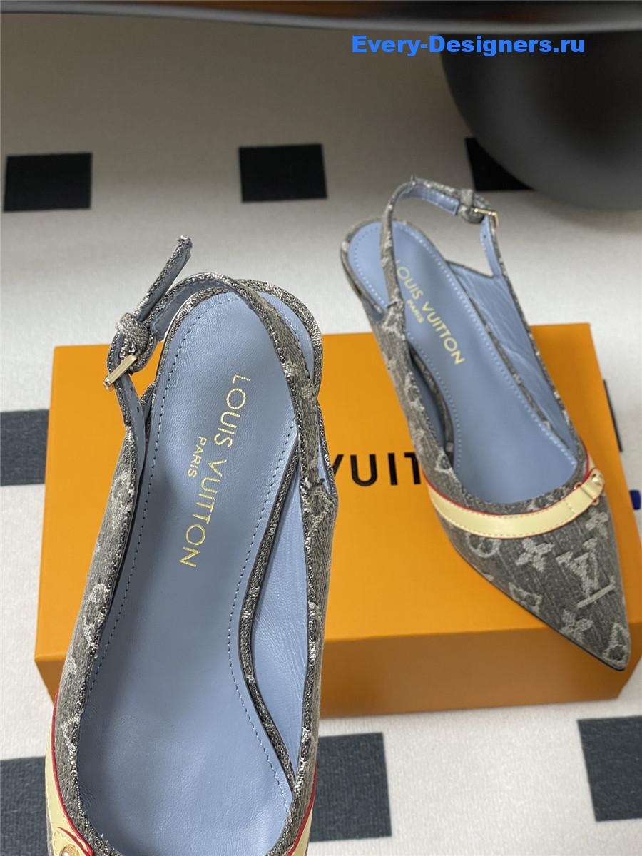 l0vis Vvtt0n grey denim slingbacks