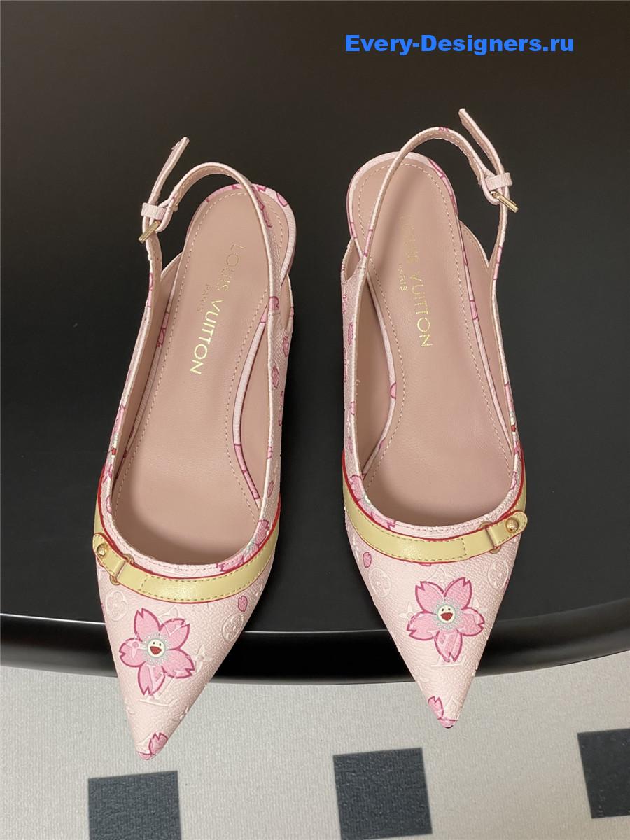 l0vis Vvtt0n pink sakura slingbacks