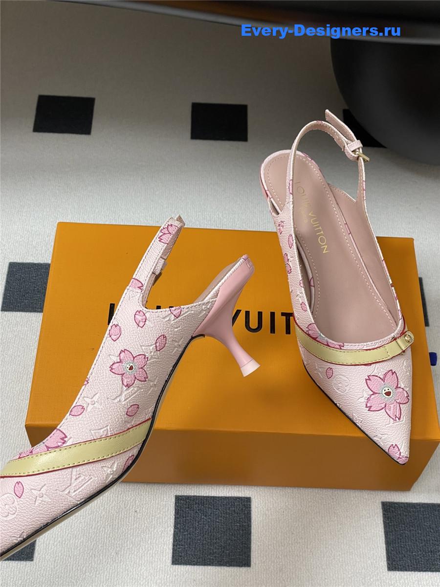 l0vis Vvtt0n pink sakura slingbacks