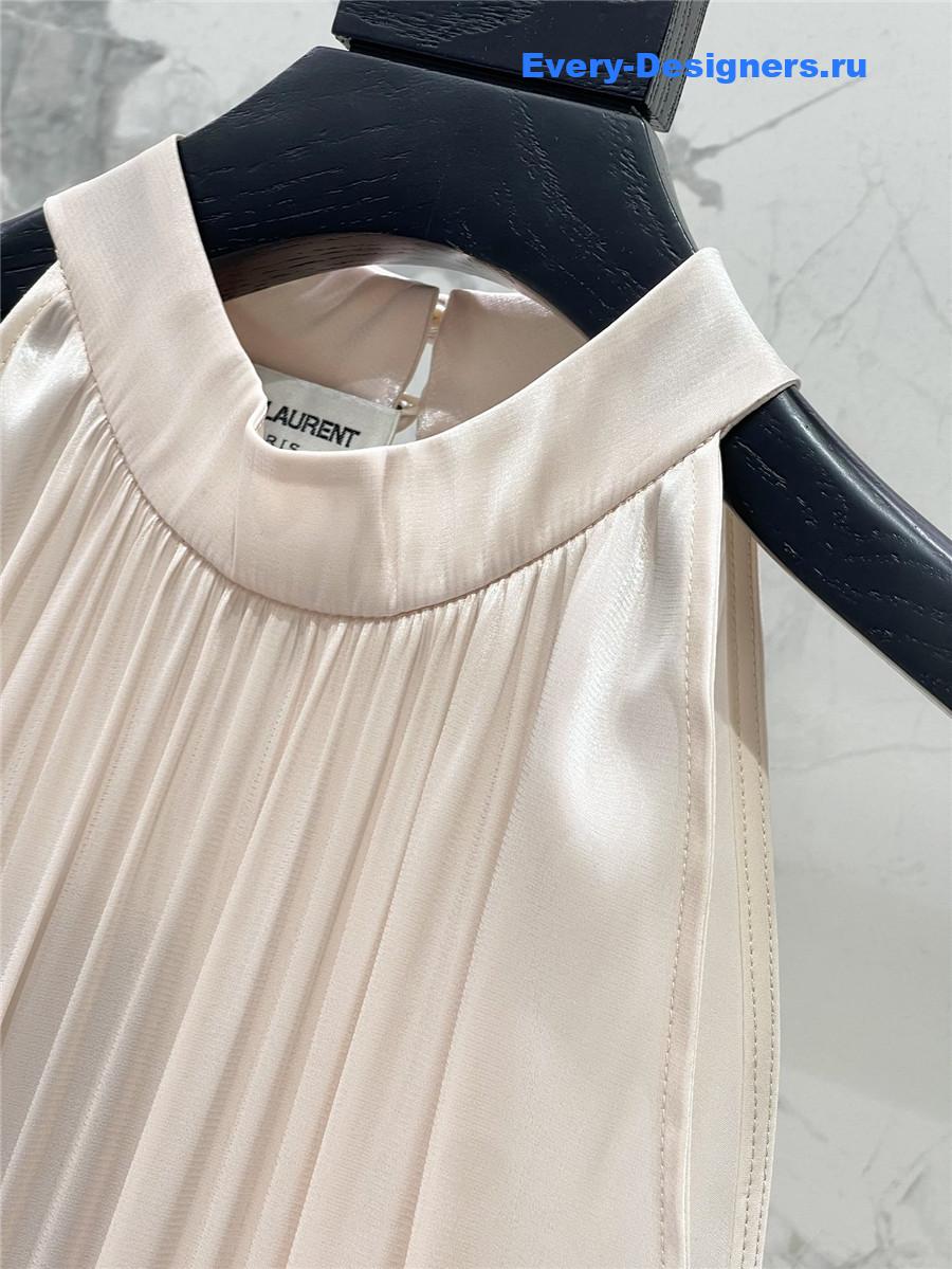 Sa1nt Lau*nt beige halter dress