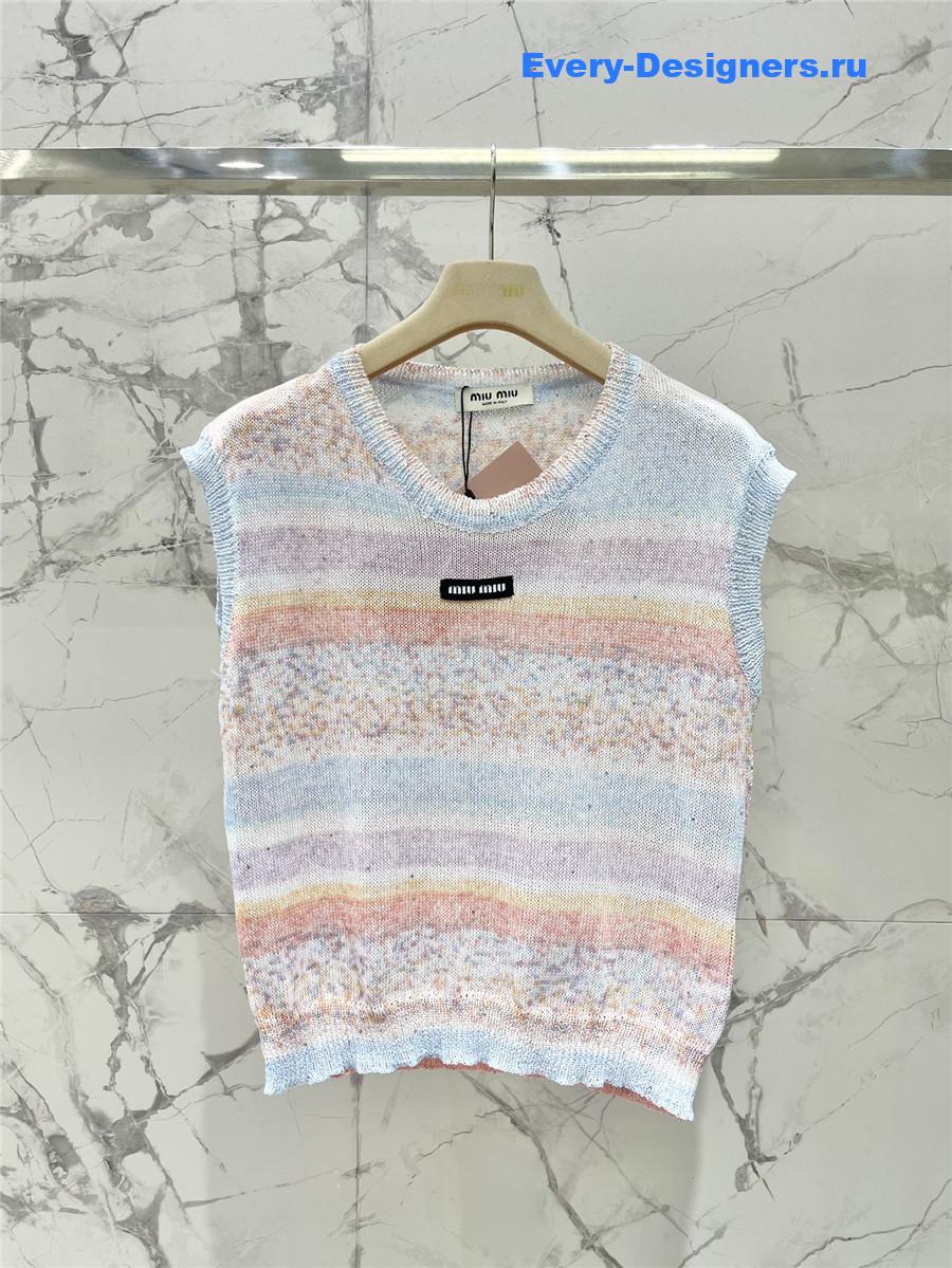 Miu Miu Rainbow Knit Vest