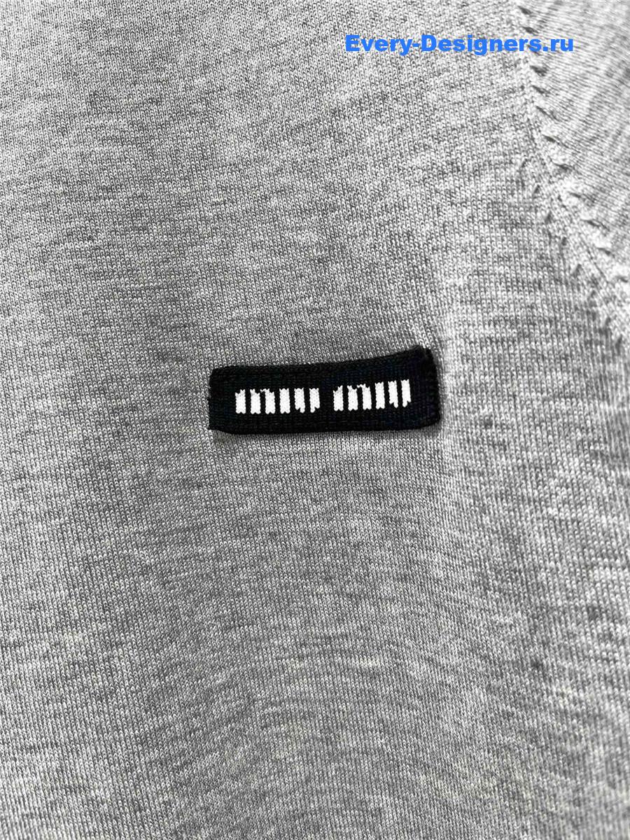 Miu Miu Grey Knitted Short Sleeves