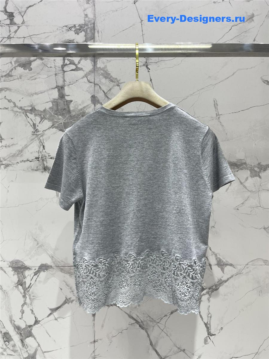 Miu Miu Grey Knitted Short Sleeves