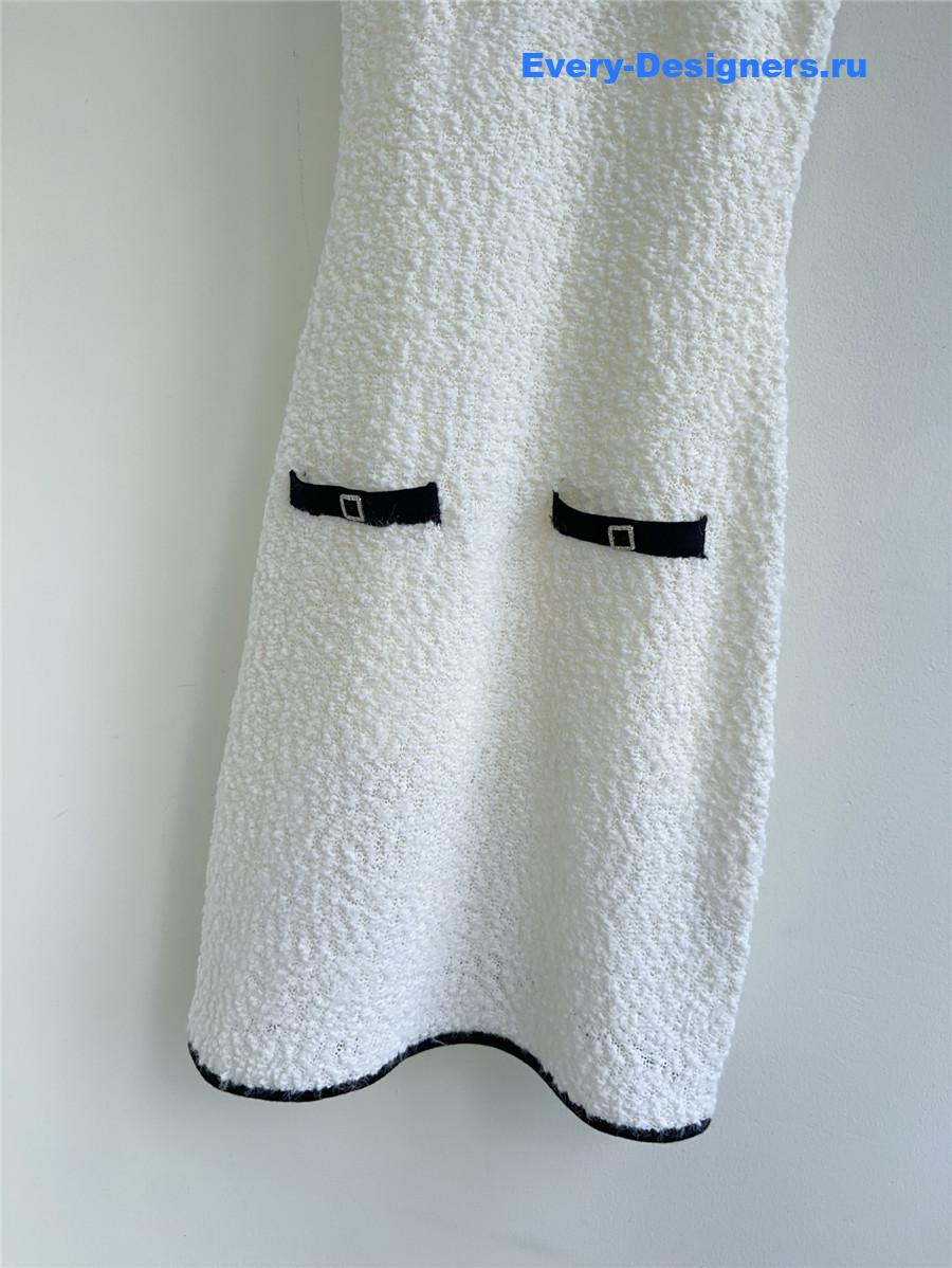 Ch**el white knit maxi dress