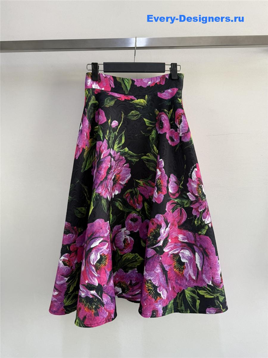 Dolce & Gabbana Peony Print Skirt