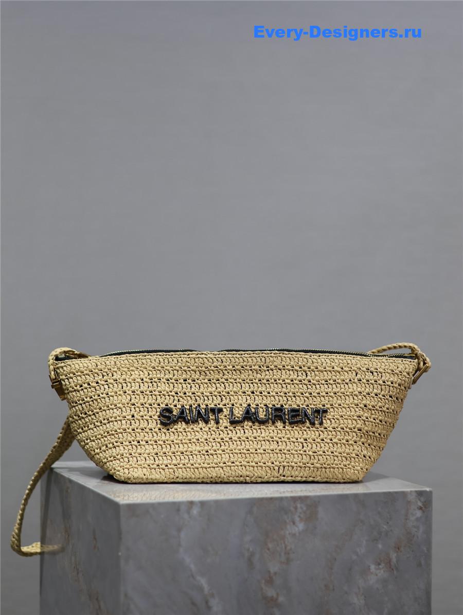 Sa1nt Lau*nt le rafia crossbody bag in brown