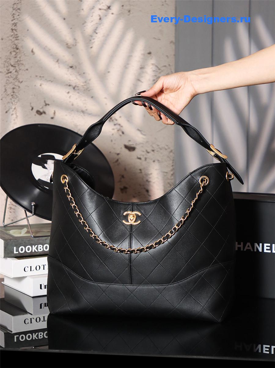 Ch**el black cc logo shopping tote